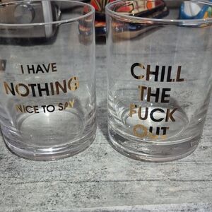 Gold Lettered Humor Whiskey Glass Set